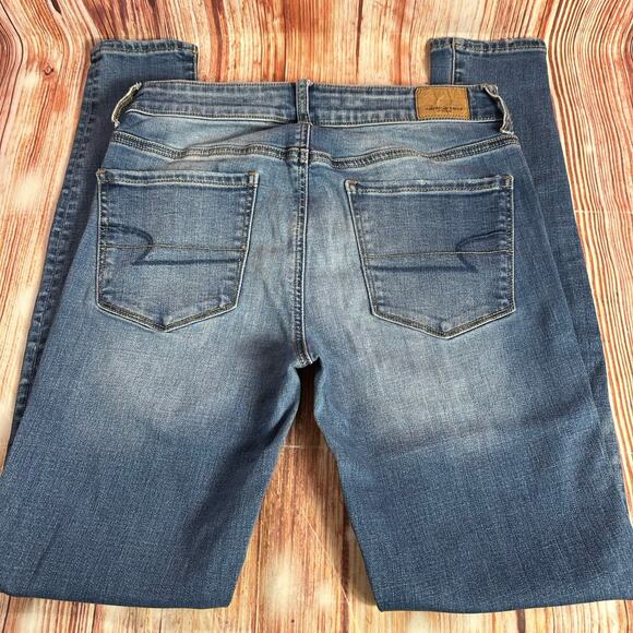 American Eagle HI RISE JEGGING Womens Size 6 Long Blue Jeans Denim Pants 27x29.5 - Picture 4 of 11